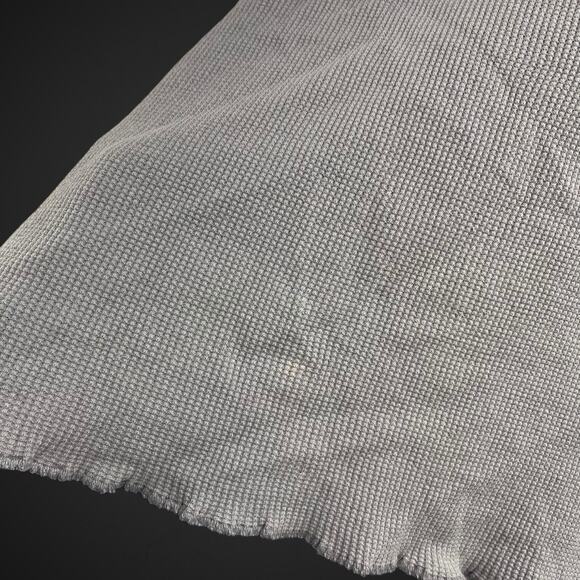 Susan Fixel Top Gray Waffle Knit Boxy Crop Large Vintage Lettuce Hem - Picture 5 of 6